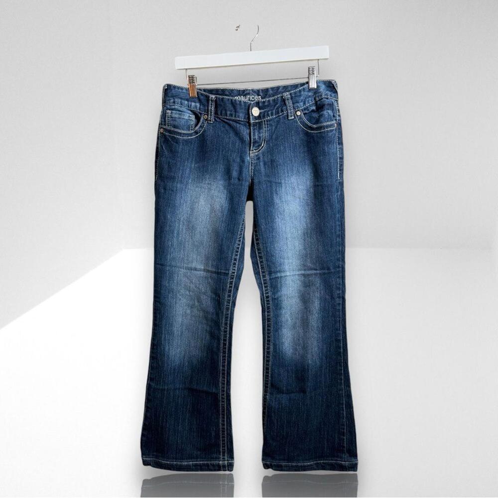 997 Maurices Flare Jeans Size 9/10 Reg 34x29 Cute Thick Hems